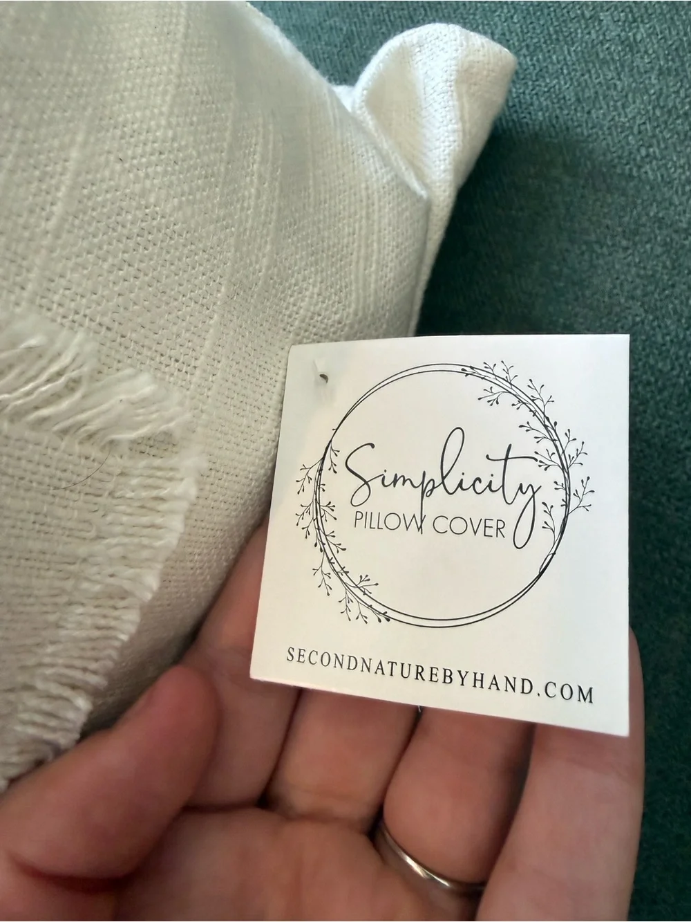 Simplicity Cream Pillow with Gray Text 'Move Over The Dog Sits Here'